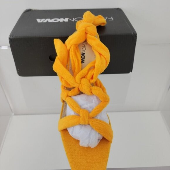 Fashion  Nova Poolside Wrap Towelling Heels - Picture 2 of 6